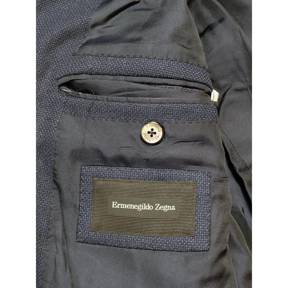 Ermenegildo Zegna Men's Blazer ITA 50R USA 40R Navy Blue 100% Wool Italy Made